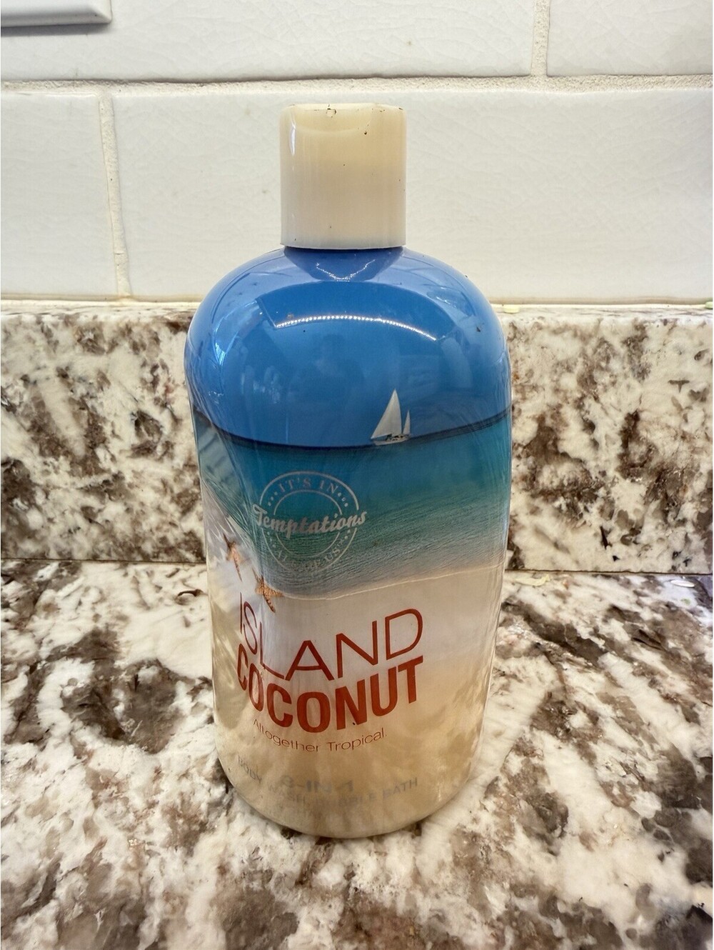 NEW RARE Bath & Body Works Temptations ISLAND CONCONUT 3 in 1 Body Wash 16 oz